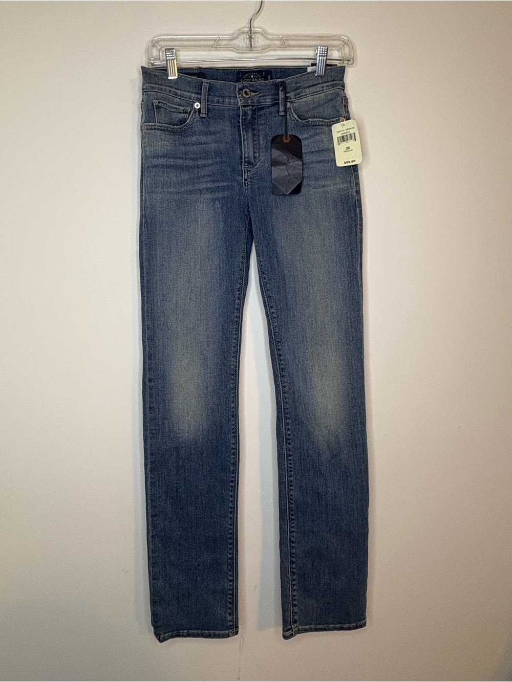 NWT Lucky Brand Brooke Straight Leg Jeans in Medium Blue Wash Marwick 2/26